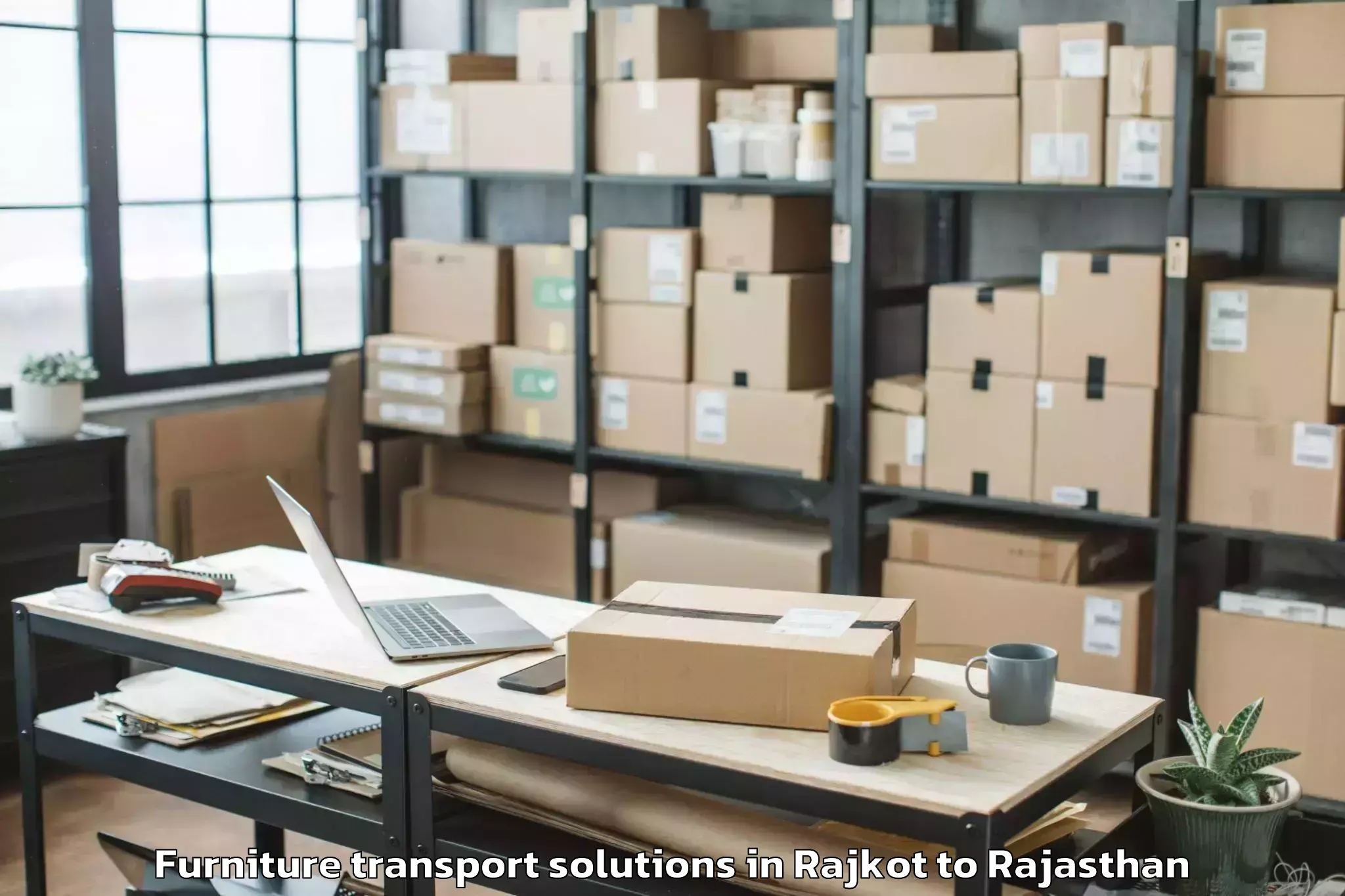 Book Rajkot to Jaisalmer Furniture Transport Solutions Online